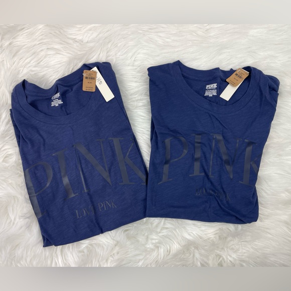 NWT Victoria's Secret PINK Oversized Slub Short-Sleeve Campus T-Shirt, Medium - Picture 2 of 9